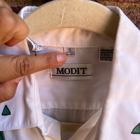 Vintage MODIT custom art painted southwestern print white button up shirt Small - Picture 8 of 11